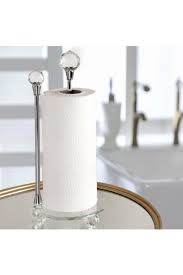 Not only does this item have a duel purpose but it saves space on your counter top!!!! Silver Decorative Crystal Stone Glass Paper Towel Holder The Radiant Home By Luxxeuroyal