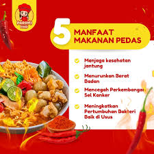 Tahukah kamu bahwa manfaat makanan pedas berasal dari senyawa capsaicin. Fungsinya mulai dari menurunkan berat badan hingga mencegah sel pembentuk kanker, lho! Jadi siapa nih yang belum bisa makan pedas? Ternyata banyak