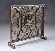 They also serve functional purposes around the fireplace by adding safety and dispersing heat. Edouard Schenck Wrought Iron Fire Screen Circa 1930 1stdibs Com Art Deco Fireplace Art Deco Interior Design Art Deco Home