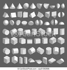 If the above two conditions are. 3d Shapes Set Three Dimensional Geometric Simple Figures On A Gray Isolated Background Canstock