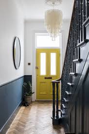 Many houses built in the 1920's and 30's incorporated some stained glass in their windows and / or front doors. Elegant Front Door Decorating Ideas Home To Z Hallway Designs Yellow Front Doors Hallway Decorating