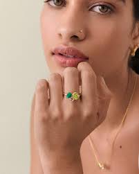 Trinity Green Gemstone Ring