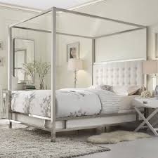 Elevates your bedroom to a romantic feel with its fanciful design. Solivita King Size Canopy Chrome Metal Poster Bed By Inspire Q Bold On Sale Overstock 9378478