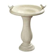 Kenroy Home 23 In H White Siesta Antique Birdbath 20096aw The Home Depot Bird Bath Kenroy Home Antiques