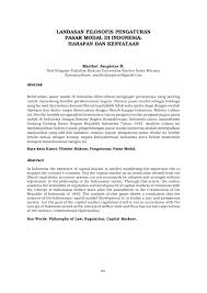 Selain sistem ekonomi kapitalis, sistem ini juga dikenal dengan ekonomi pasar bebas dan juga sistem ekonomi laissez faire. Pdf Landasan Filosofis Pengaturan Pasar Modal Di Indonesia Harapan Dan Kenyataan