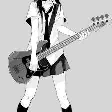 Black And White Anime Boy With Guitar Mangakawaii Manga Kawaii Instrumen