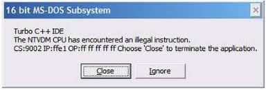 Ntvdm Cpu Has Encountered An Illegal Instruction On Turbo C Techyv Com