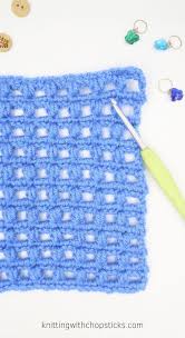 The knit stitch is the most basic stitch of the knitting process. Grid Puff Crochet Stitch Pattern Knitting With Chopsticks Crochet Stitches Unique Crochet Stitches Knitting Stitches Tutorial