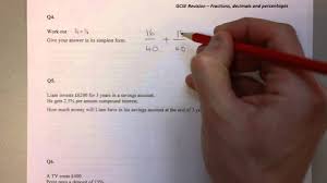 Write the amount each child eats as a fraction. Gcse Revision Fractions Decimals And Percentages Youtube