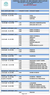 Cbse has released the board examination schedule on 2nd february 2021. Revised Cbse 10th Date Sheet 2021 Cbse 10th Time Table Cbse Board Exam 2021 Pdf Cbse Gov In Cbse Nic In