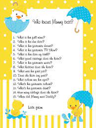 Who Knows Mum Best Ducks Yellow Boy Girl Printable Download Baby Shower Ideas Baby Shower Favours Ducky Baby Showers Baby Shower Duck Rubber Ducky Baby Shower