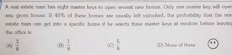 Cash in on other people's patents. A Real Estate Man Has Eight Master Keys To Open Several New Homes Only One Master Key Will Oper Any Given House If 40 Of These Homes Are Usually