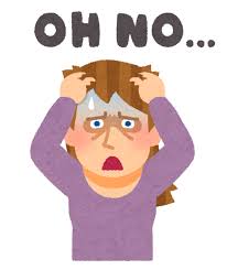 OH NO...」と嘆く白人女性のイラスト | かわいいフリー素材集 いらすとや