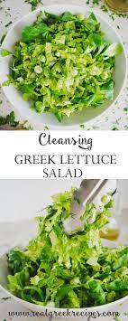 Cleansing Detox Simple Greek Lettuce Salad Real Greek Recipes Recipe Greek Recipes Lettuce Salad Best Salads Ever