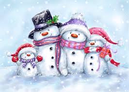 Snowman Family Mixed Media by Makiko - Fine Art America