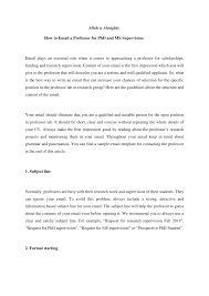 Made me thinking about my. Pdf How To Email A Professor For Phd And Ms Supervision