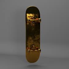 Golden 3d Skateboard Skateboard Computer Generated Imagery Motion Design
