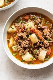 Easy Hamburger Soup Recipe Yummly Recipe Beef Soup Recipes Easy Hamburger Soup Soup With Ground Beef