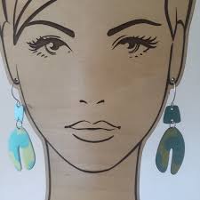 Bold Mod Earrings With Oxidized Sterling Silver Ear Wires