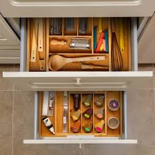expandable bamboo drawer organizer with