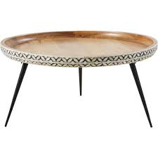 Distressed mango wood round coffee table. Large Round Mango Wood Coffee Table Barkeaterlake Com