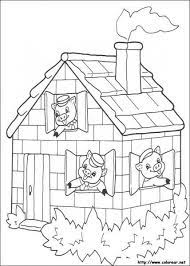 Los Tres Cerditos Y El Lobo Para Colorear Livre De Couleur Coloriage Poussin Coloriage