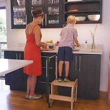There are two ways to hide a step stool in your toe kick: Folding Step Stool That Pulls Out From A Cabinet Thesuperboo