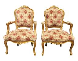 Antique Ornate French Rococo Louis Xv Gold Orange Velvet Arm Chairs Pair With Images Velvet Armchair Armchair Chair