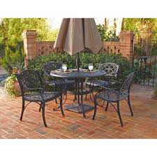Homestyles Biscayne Black 5 Piece Patio Dining Set 5554 328 Outdoor Dining Set Patio Round Outdoor Dining Table