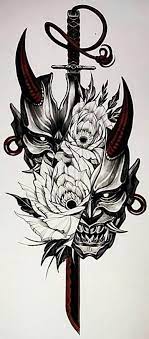 Samurai tattoo design oni mask drawing. Pin By Ichigo Kurosaki On Sohranennye Piny Japanese Tattoo Japanese Tattoo Art Tattoo Art Drawings