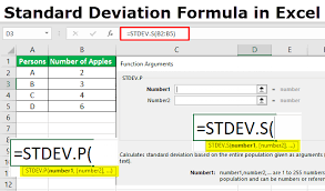 standard deviation formula in excel calculate stdev p