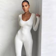 Get free shipping on orders over $75, free returns and 50% off your 1st order! Fashion Pure Color V Neck Long Sleeve Ladies White One Piece Jumpsuits Bodycon Rompers Womens Workout Jumpsuit Women 2020 Buy Ladies Jumpsuit Bodycon Jumpsuit 2020 Autumn Fashion Product On Alibaba Com