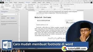 Cara Mudah Membuat Footnote Di Document Word Youtube