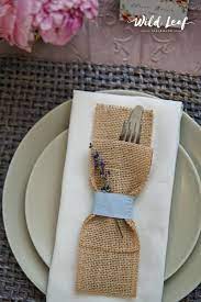 For A Rustic Wedding Table Decor Try These Burlap Silverware Holders With A Touch Of Flowers Wedding Buffet Table Banquet Table Decorations Wedding Silverware