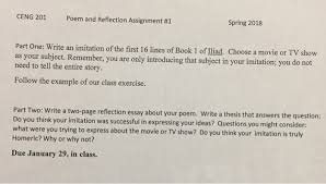 Read on to understand what a how to write a spell bounding introductory paragraph for your reflective paper. Ceng 201 Poem And Reflection Assignment 1 Spring Chegg Com