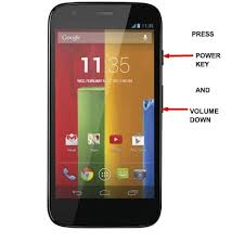 On the screen you wish to take a screenshot of, hold down the power button and volume down button at the same time for about 4 or 5 seconds. How To Take A Screenshot On Motorola Moto G
