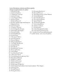 List of european countries and capitals and currencies. European Countries And Their Capitals Geography Quiz Geography For Kids European Countries