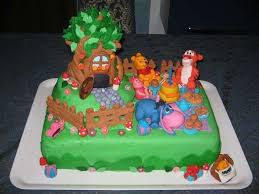 Torta scenografica a tema giungla realizzata a mano per il 1. Idee Torta Winnie The Pooh