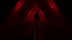 Wallpaper Silhouette Triangles Red Dark Black Hd Widescreen