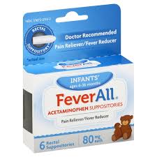 Feverall Infants Acetaminophen Suppositories 6 Rectal Suppositories 80mg Each Walmart Com