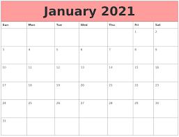 Printable January 2021 Calendar Pink In 2020 Calendar Printables Calendar 2021 Calendar