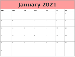 January 2021 sunday monday tuesday wednesday thursday friday saturday 27 28 29 30 31 1 2 3 4 5 6 7 8 9 10 11 12 13 14 15 16 17 18 19 20 21 22 23 24 25 26 27 28 29 30 Printable January 2021 Calendar Pink Calendar Printables Print Calendar January 2021 Calendar
