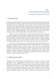 Pdf Strategi Penelitian Etnografi