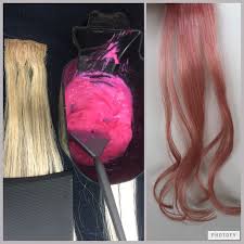 Rose Gold Hair Formula 9brm And A Ribbon Of 6rr Mixed With 20v Applied To Pre Lightened Hair Kenra Color Hair Color Formulas Rose Gold Hair Gold Hair