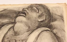 1937 WPA GORDON CHARCOAL "IMPROVISATION-FAT MAN" CARNEGIE INSTITUTE