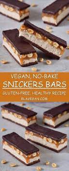 These No Bake Vegan Snickers Bars With Peanuts Are The Perfect Treat Because They Contain A Delic Baking Recipes Healthy Vegan Dessert Recipes Vegan Desserts