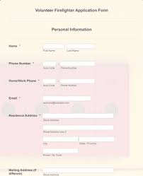 Volunteer Firefighter Application Form Template | Jotform