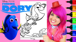Dory finding nemo coloring pages parent post : Coloring Dory Marlin Finding Nemo Coloring Page Prismacolor Paint Markers Kimmi The Clown Youtube