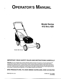 Check spelling or type a new query. Mtd Series 410 Through 429 User Manual Manualzz