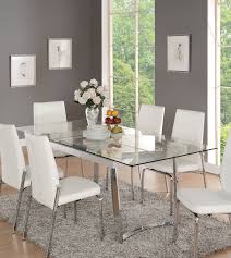 Acme 73150 Osias White Chrome Clear Glass Dining Table Modern Glass Dining Table Glass Dining Table Glass Dinning Table